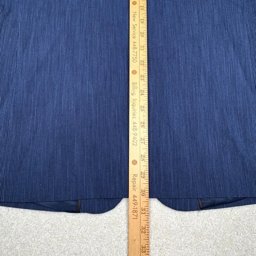 Banana Republic Slim Fit Mens Blazer 42L‎ Striped Navy Blue Two Button Jacket